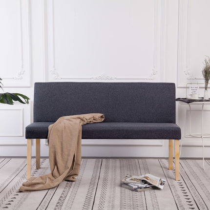 Bänk 139,5 cm mörkgrå polyester