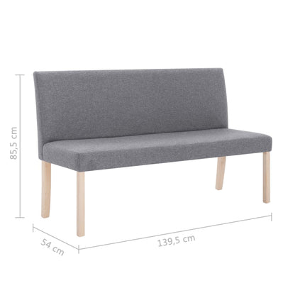 Bänk 139,5 cm konstläder ljusgrå