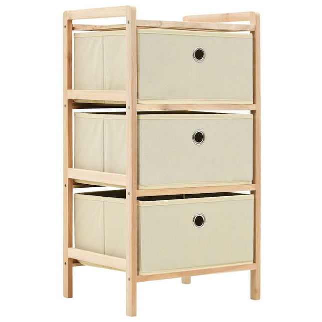 Förvaringshyllor 2 st med 3 tygkorgar cederträ beige