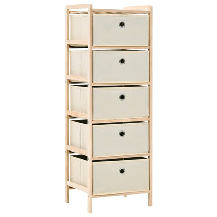 Förvaringshyllor 2 st med 5 tygkorgar cederträ beige