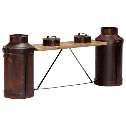 Bänk mjölkflaskor 150x33x64 cm massivt mangoträ