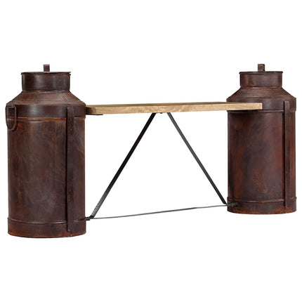 Bänk mjölkflaskor 150x33x64 cm massivt mangoträ