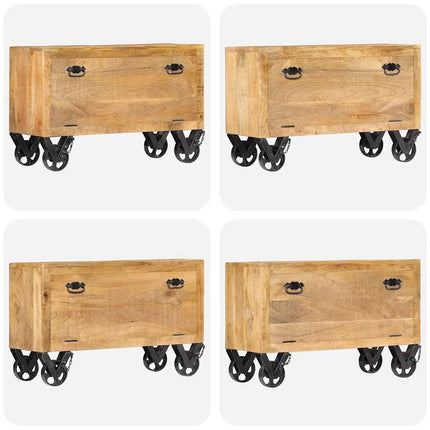 Skoskåp 86x35x55 cm massivt mangoträ
