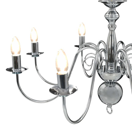 Takkrona silver 8 x E14-glödlampor