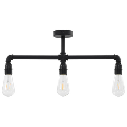 Taklampa svart 3 x E27-lampor
