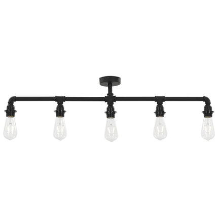Taklampa svart 5 x E27-lampor