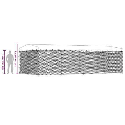 Hundgård med tak för utomhusbruk 7,6x3,8x2,3 m