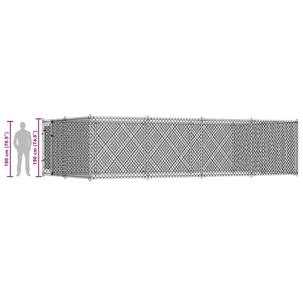 Hundgård för utomhusbruk 7,6x3,8x1,9 m