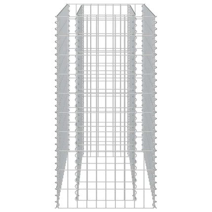 Planteringsgabion upphöjd galvaniserat stål 90x50x100 cm