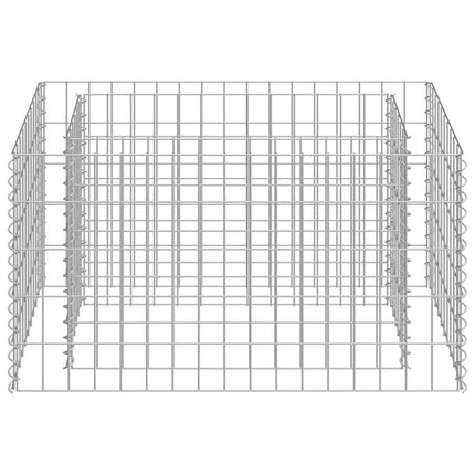 Planteringsgabion upphöjd galvaniserat stål 90x50x50 cm