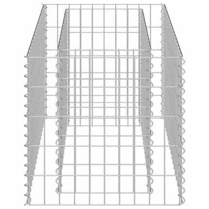 Planteringsgabion upphöjd galvaniserat stål 90x50x50 cm