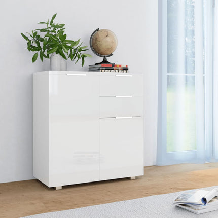 Skänk högglans vit 71x35x80 cm spånskiva