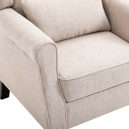 Fåtölj beige tyg