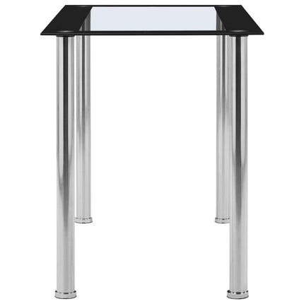 Matbord svart och transparent 120x60x75 cm härdat glas