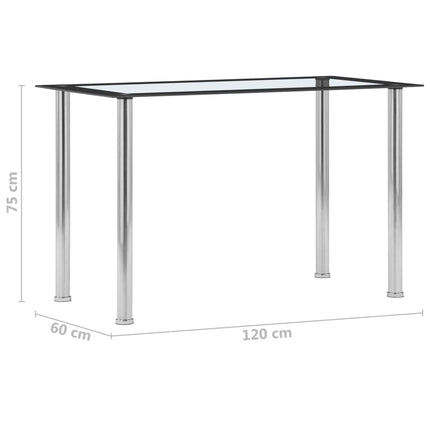 Matbord svart och transparent 120x60x75 cm härdat glas