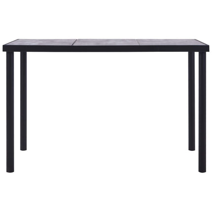 Matbord svart och betonggrå 160x80x75 cm MDF