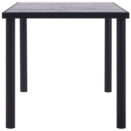 Matbord svart och betonggrå 160x80x75 cm MDF