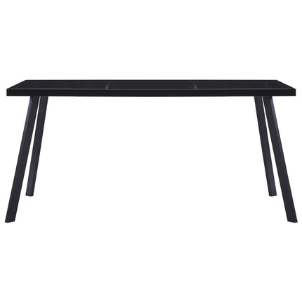 Matbord svart 180x90x75 cm härdat glas