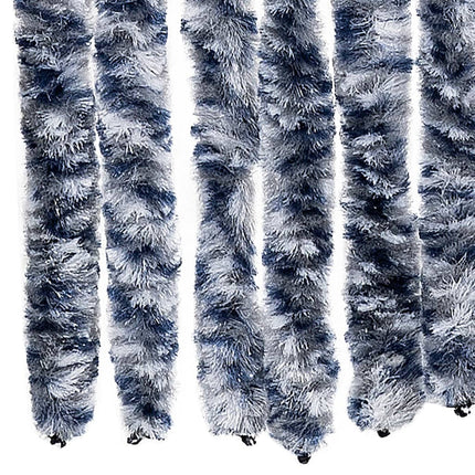 Insektsdraperi blå, vit och silver 90x220 cm chenille