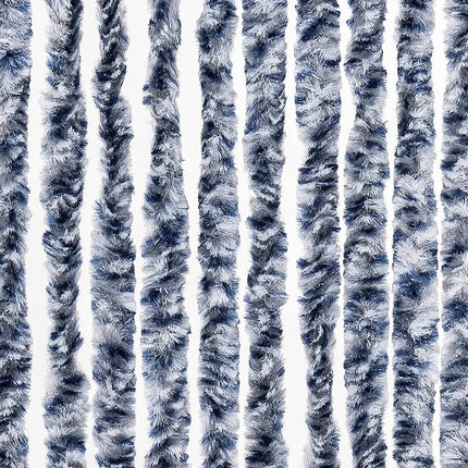 Insektsdraperi blå, vit och silver 90x220 cm chenille