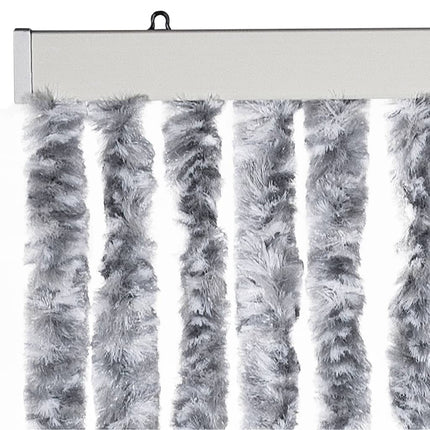 Insektsdraperi vit och grå 90x220 cm chenille