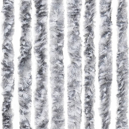Insektsdraperi vit och grå 100x220 cm chenille