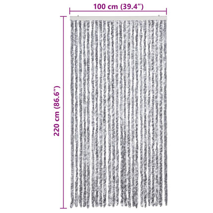 Insektsdraperi vit och grå 100x220 cm chenille