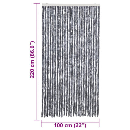 Insektsdraperi silver 100x220 cm chenille