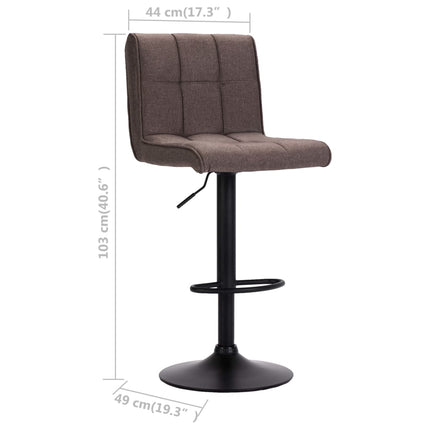 Barstolar 2 st taupe tyg