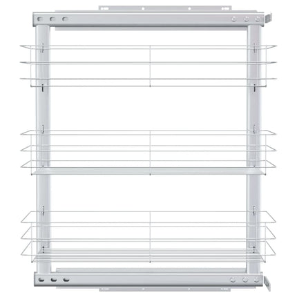 Utdragbar inredning köksskåp 3 hyllor silver 47x25x56 cm