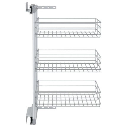 Utdragbar inredning köksskåp 3 hyllor silver 47x35x56 cm