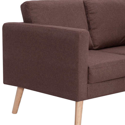 Soffgrupp 2 delar tyg brun