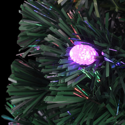 Förbelyst julgran med fot och LED 150 cm fiberoptik
