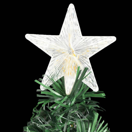 Förbelyst julgran med fot och LED 210 cm fiberoptik