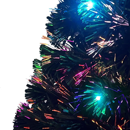 Förbelyst julgran med fot och LED 210 cm fiberoptik