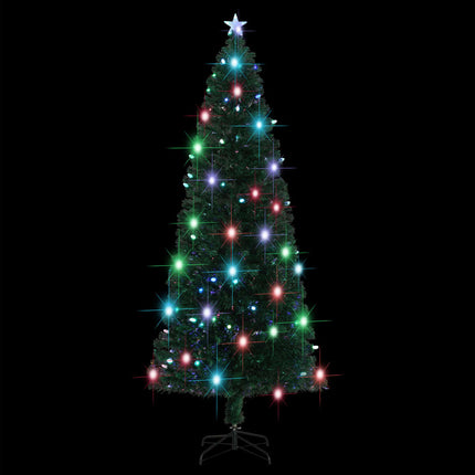 Förbelyst julgran med fot och LED 240 cm fiberoptik