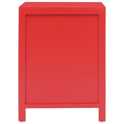 Sängbord röd 38x28x52 cm kejsarträ