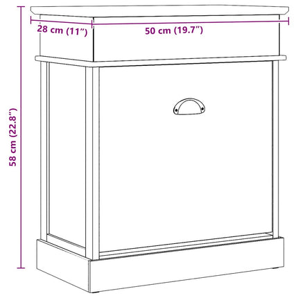 Skoskåp vit 50x28x58 cm kejsarträ