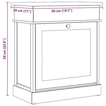 Skoskåp vit 50x28x58 cm kejsarträ