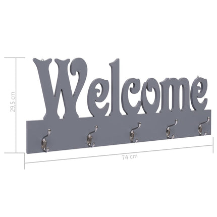Väggkrokar WELCOME grå 74x29,5 cm