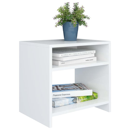 Sängbord 2 st vit 40x30x40 cm konstruerat trä