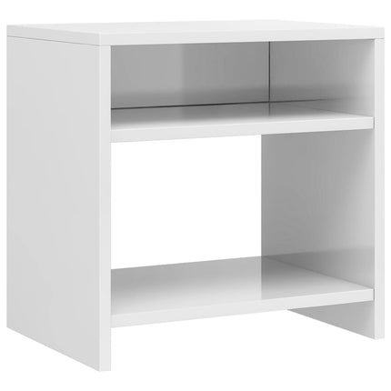 Sängbord vit högglans 40x30x40 cm konstruerat trä
