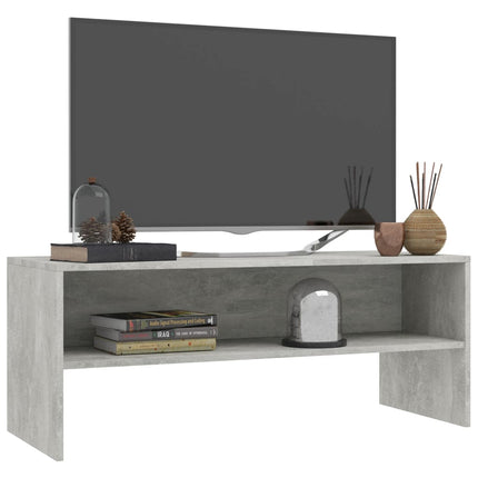 Tv-bänk betonggrå 100x40x40 cm konstruerat trä