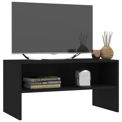 Tv-bänk svart 80x40x40 cm konstruerat trä