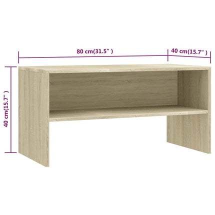 Tv-bänk sonoma-ek 80x40x40 cm konstruerat trä