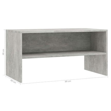 Tv-bänk betonggrå 80x40x40 cm konstruerat trä