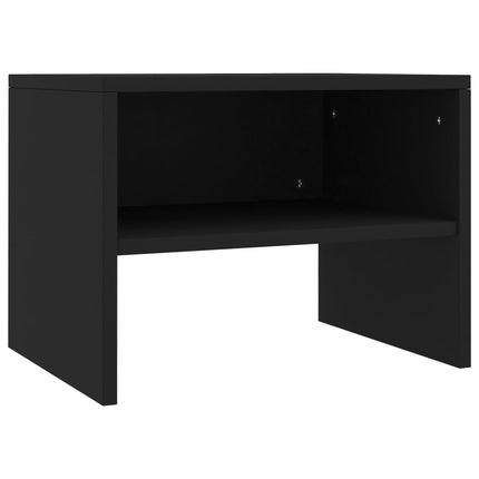 Sängbord 2 st svart 40x30x30 cm konstruerat trä