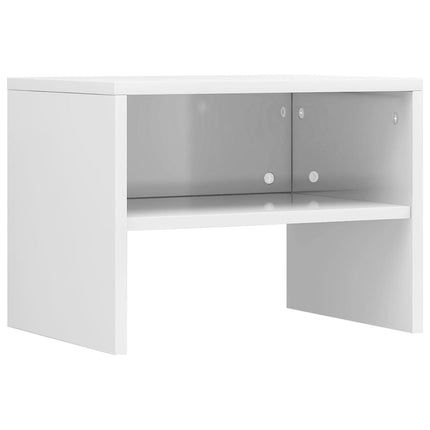 Sängbord vit högglans 40x30x30 cm konstruerat trä
