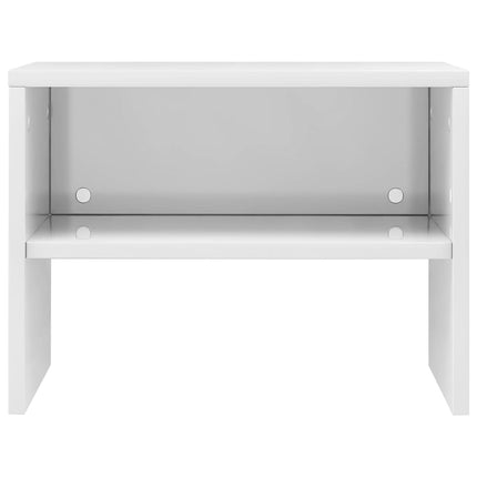 Sängbord 2 st vit högglans 40x30x30 cm konstruerat trä