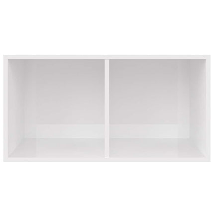 Vinylhylla vit högglans 71x34x36 cm konstruerat trä